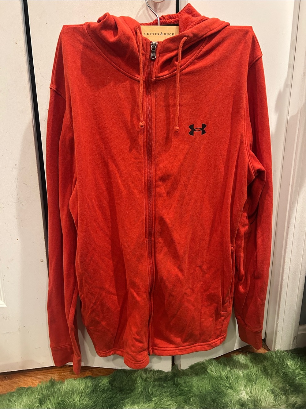 Under Armour Red Full-Zip Hooded Performance Jacket